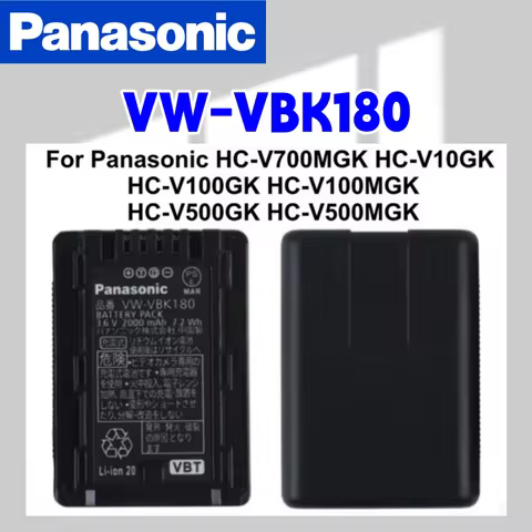 Original VW-VBK180 VW VBK180 Camera Battery 2000mah For Panasonic SDR-S45 S50 S50A S50K S50N S70 S70