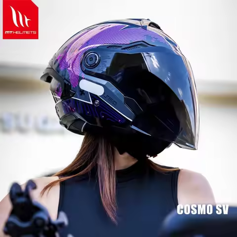 2025 MT Motorcycle Helmet Double Visor Helmets MT Cascos Para Moto EU Size DOT Casco Women Scooter C