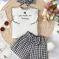 SETELAN KNIT HAPPY CANTIK / Baju Anak Perempuan