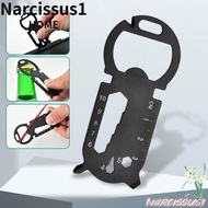 NARCISSUS EDC Tools Card, Multifunction Stainless Steel Outdoor Gadgets, Portable Silver Black Beer 
