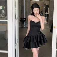 Helolis đen hot girl váy quây phụ nữ tiệc tối mùa hè giảm béo eo thanh lịch Mori phong cách công chú