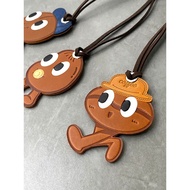 Handcrafted Coffee Bean Leather Charm -Coffee Bean Bag Charm & Coffee Bean Keychain