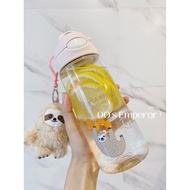 STARBUCKS CHINA CONTIGO Sloth PP Tumbler Bottle keychain summer animal