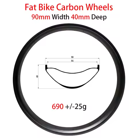 26er Snow Bike Carbon Wheels Fat Tire Bicycle Wheels Clincher Tubeless 90mm Width BIG snow sand 26in