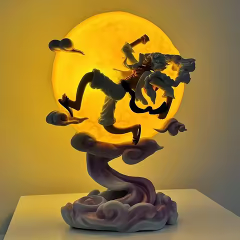 One Piece Anime Figures Nika Sun God 5 Gear Luffy Flying To The Moon Model GK Statue Glowing Trendy 