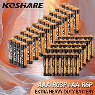 KOSHARE 120pcs/80pcs/ 40pcs 1.5V AA+AAA Carbon Battery Disposable Battery, Stable Voltage, Durable, 
