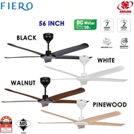 DEKA FIERO 56" DC Motor Ceiling Fan FREYA 56 ( Black/ White/ Walnut/ Pinewood ) With 24 Speed Select
