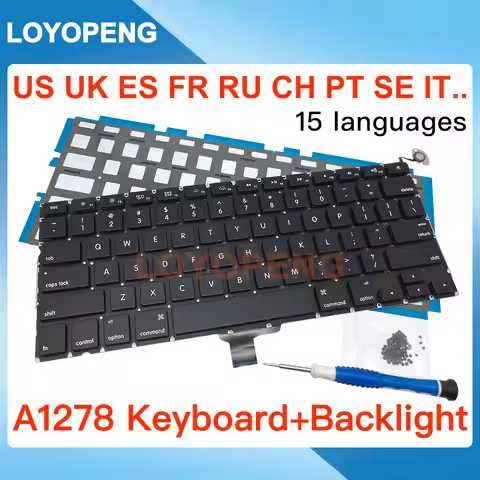 A1278 Keyboard+Backlight+Screw Tool sets For Macbook Pro 13inch keyboard 2009 2010 2011 2012