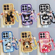 Casing POCO F6 F6 PRO F5 PRO patung pelekat comel phone casing