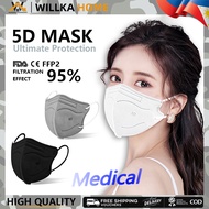 3D/5D/KN95/KF94 Mask 50/100PCS Korean Adult Face cover 5D Butterfly 5 layers of protection Reusable Unobstructed Breathing High-quality Prevention of Influenza Germs White 5 Layers KF94 Mask Black Not Single Use Beauty Facial Color