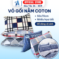 Vỏ Gối Nằm Cotton Ánh Sao Mỏng Nhẹ Hút Ẩm - 50x70cm Giao Mẫu Ngẫu Nhiên