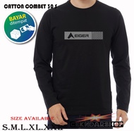 Kaos Lengan Panjang Logo Abu "Eiger" Sisik Kaos Pria Kaos Distro Premium
