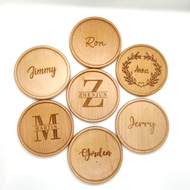 Personalised Wooden coaster  with rim/recessed design CUSTOMISE COASTER CUSTOM NAME COASTER