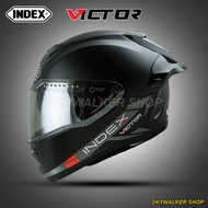 หมวกกันน็อค INDEX VICTOR 2026 แว่นตา2ชั้น ป้องกัน UV 99% ทรงสปอร์ต รองรับการติดตั้งบลูทูธ