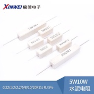 5W10W Cement Resistor 0.22/1/2/2.2/5/8/10/20R J RJ European Ceramic 5% Resistor