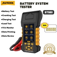 AUTOOL BT880 Car Battery Tester cca:30-2000 Thermal Printer Battery Tester Battery Test Charge Test 