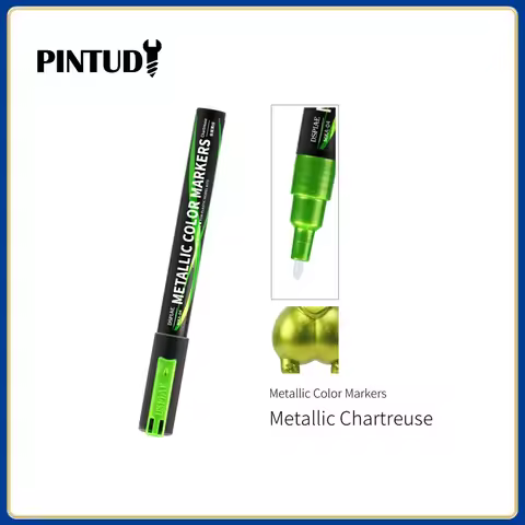 Dspiae Mka Super Metallic Marker Brush Pen Water-Based Soft Tip Eco-Friendly Pink Orange Red Blue Gr