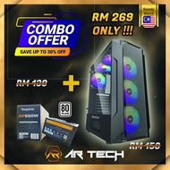 COMBO OFFER  - AIGO DarkFlash Leo ATX with 3 RGB Fans + Segotep AP550w PSU