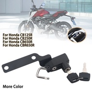 Motorcycle Helmet Lock Side Anti-Theft Security With 2 Keys Fit For Honda CB125R/250R 2018-2020 CB650R CBR650R 2019-2020