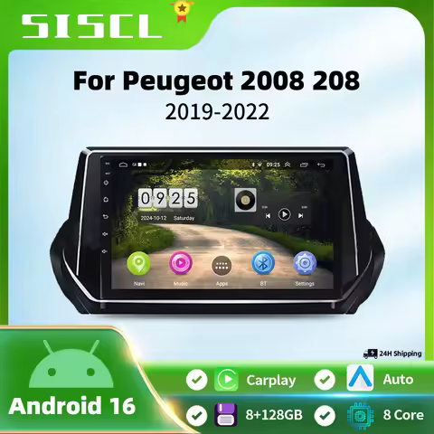 Android 1 for Peugeot 2008 208 2019 - 2020 Car Radio Multimedia carplay 2 Din Player Navigation GPS 
