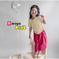 Plain basic t-shirt for girls, drawstring model, ages 1 2 3 4 5 6 7 8 9 10 years t shirt budak perem