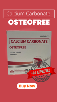 OSTEOFREE Calcium Carbonate 100's Tablets 500MG Supplement Healthcare
