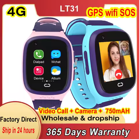 Video Call LT31 Kids Smart Watch 4G GPS WIFI LBS SOS Camera IP67 Waterproof Location Remote Monitori