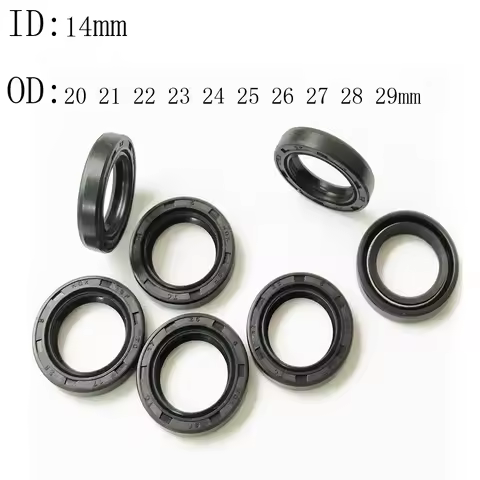 4 5PCS 14X20X4 14X21X4 14X22X4 14X23X6 14X24X5 14X25X7 14X27X9MM NBR Shaft Skeleton Oil Seal TC Nitr