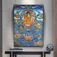 Shakyamuni Buddha and Arhat 8 Models (Tantric) Vajrayana Canvas Painting Thangka Print