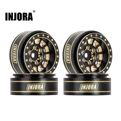 INJORA 1.0 Plus Brass Beadlock Wheel Rims for 1/24 1/18 RC Crawler SCX24 TRX4M FCX24 (W1101 W1102 W1