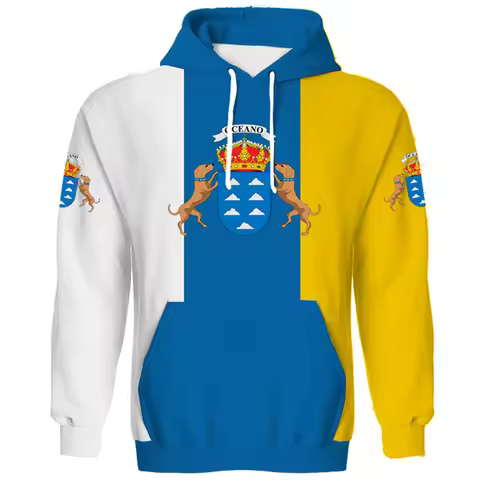 Islas Canarias Hoodie Free Custom Made Name De Tenerife Sweatshirt Print Flag Word Las Palmas Gran S
