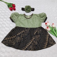 HIJAU BABY DRESS / GIRLS' DRESS / CHILDREN'S BATIK DRESS SAGE GREEN