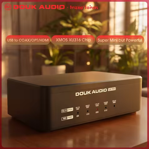 Douk Audio U2PRO USB Digital Interface: XMOS XU316 DDC Converter, Optical/Coaxial/I2S Output for