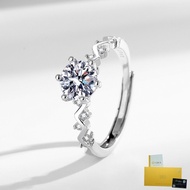 With Gra Certificate- Light Luxury Eight Hearts and Eight Arrows Ring 1 Karat Moissanite Ring