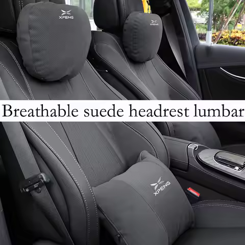 Suede car headrest neck guard seat waist pad breathable for XPeng G3 G6 G9 P5 P7 P7+ P9 G3i X9 N5 G7