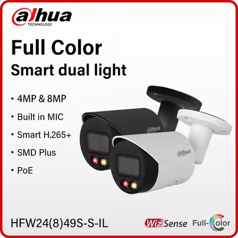 Dahua 4MP 8MP Full Color Camera Outdoor 4K Human Detection Security Cam With Mic Smart IR Warm Light