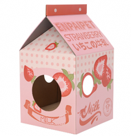 貓抓板窩別墅牛奶盒子(草莓款）