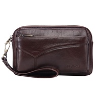 Leather Capacity Men's Clutch Wallet Fashion Zipper Handbag Envelope Bag Wallet Card Package