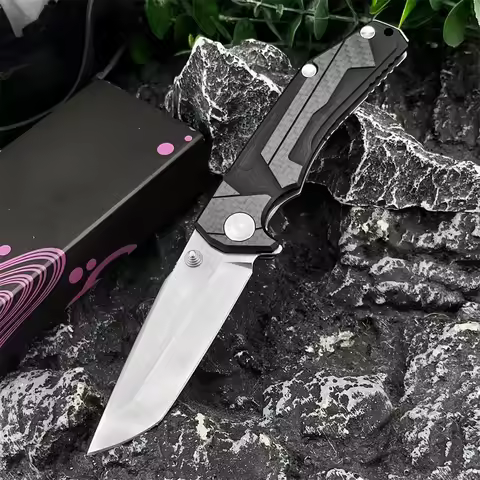Japanese made ZDP189 steel blade 440 steel+G10 carbon handle knives Outdoor folding knife camping fi