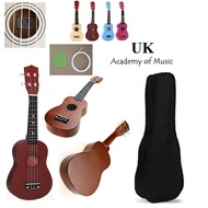 UK Ukulele Profesional Kayu Soprano 21 Inci Dengan Percuma Ukulele Beg tambahan Satu Tali Ukulele da