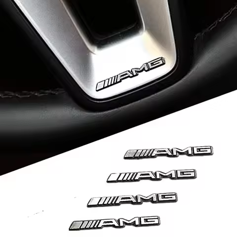 4pcs car audio decorate 3D Aluminum Badge Emblem Sticker YXT-AM For Mercedes Benz AMG W212 W168 W124