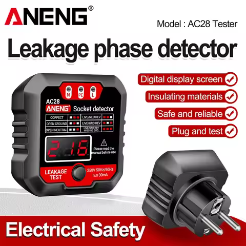 ANENG AC28 Socket Tester Universal Battery Tester Detector Checker Power Socker LCD Voltage Tester P