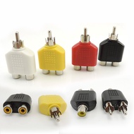 RCA connectors 1 Male to 2 Female 1 femae 2RCA male Splitter Plug Y 3.5mm jack Double AV Audio Video Adapter Converter  SGH1