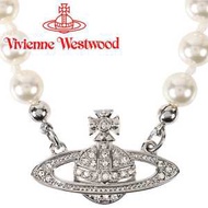 Vivienne Westwood MAN.MINI BR 項鍊63010100/02P104 銀色&amp;珍珠白 1條