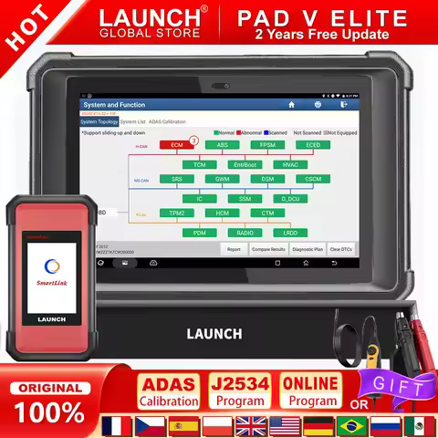 LAUNCH X431 PAD V ELITE Auto Diagnostic Tool ECU Coding Online/J2534 Programming Car OBD2 Scanner AD