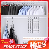 SUN_ Metal Chain Hanger Vertical Hanging Space Saver 6/10pcs Metal Chain Clothes Hanger Organizer with 7 Slots Space Saving Multifunctional Closet Organizer for Southeast