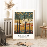 โปสเตอร์นิทรรศการลายดอกไม้ Perilla-Gustav Klimt ลายพิมพ์ผ้าใบภาพศิลปะบนผนังวินเทจสำหรับสไตล์ห้องนั่ง