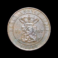 Netherlands East Indies 1 Cent 1907 Wilhelmina ( #044 )
