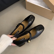 Aokang Giày nữ pháp nhẹ miệng giày đơn phiên bản Hàn Quốc gót trung bình Retro Mary Jane Giày