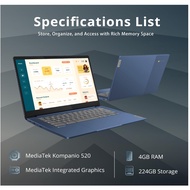 Lenovo IdeaPad Slim 3 Chromebook, 14″ FHD IPS Anti-Glare Touchscreen, MediaTek Kompanio 520, 4GB LPD